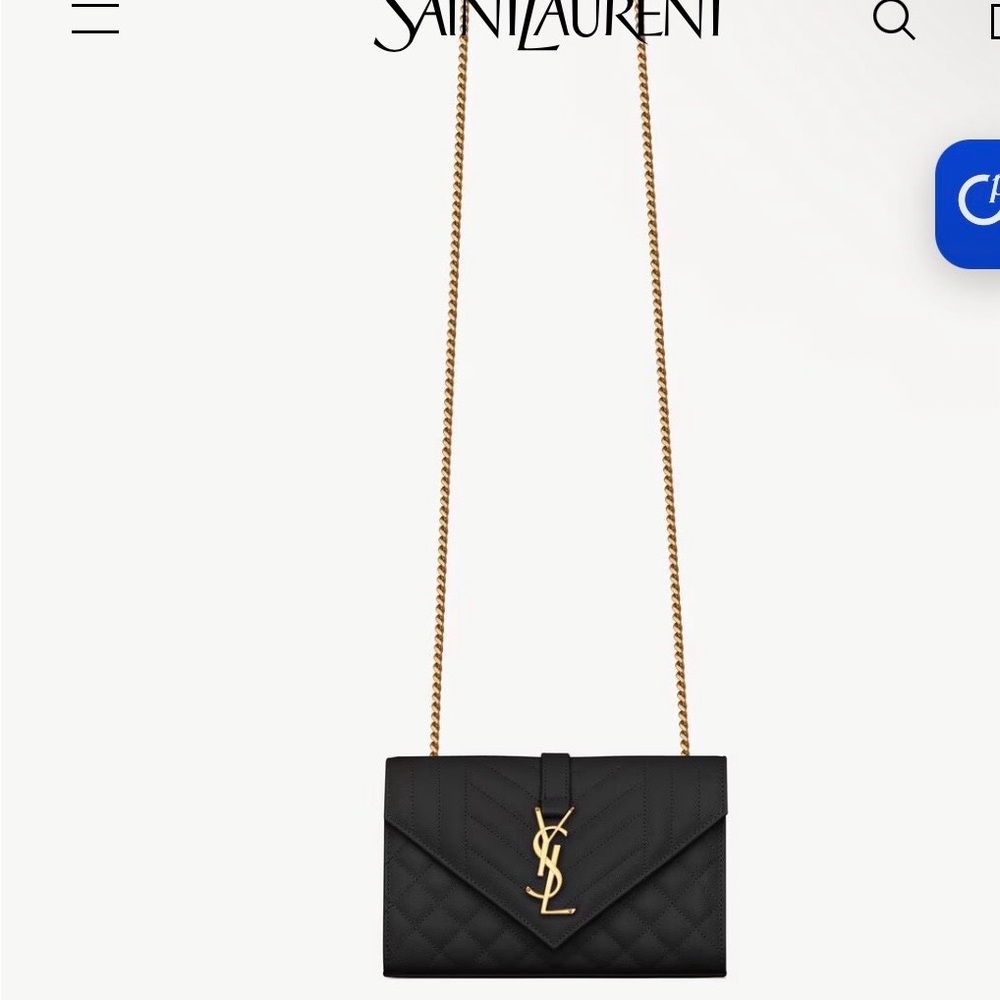 Saint Laurent Black and Gold Crossbody Bag